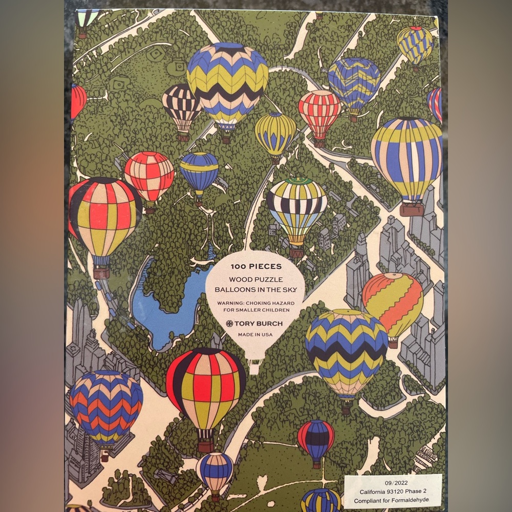 Tory Burch 100 Piece Laser Cut Wooden Puzzle Balloons in the Sky - Picture 5 of 5
